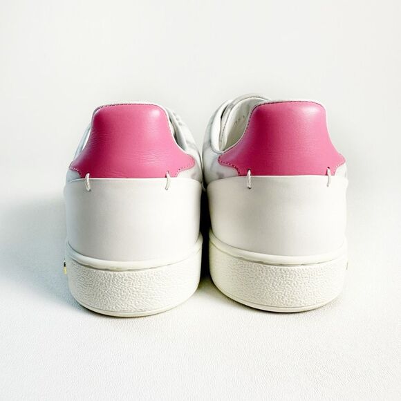 LOUIS VUITTON Frontrow Pink Monogram Sneakers Size 37 US 7 Lace Up LV Logo Low - Picture 6 of 12